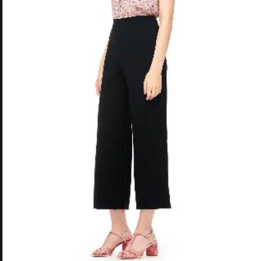 REBECCA TAYLOR Wide-leg Crepe Crop Pant